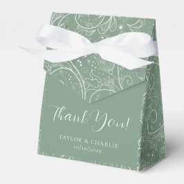 Caja Para Regalos Sage Green Elegant Floral Boda Gracias