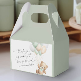 Caja Para Regalos Sage Green Gender Neutral Bearly Wait Shower