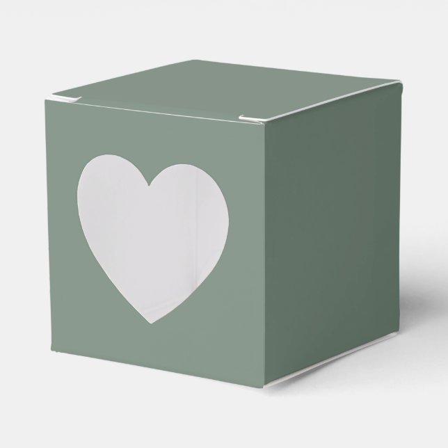 Caja Para Regalos Sage Green Heart (Anverso)