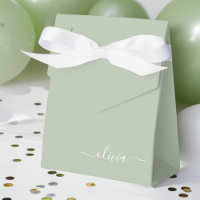 Sage Green Minimalista Moderno Monograma elegante