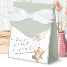 Caja Para Regalos Sage Green Modern Bearly Wait Género Neutral