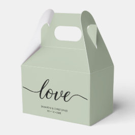 Caja Para Regalos Sage Green Modern Love Script Boda Gracias