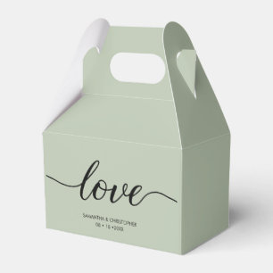 Caja Para Regalos Sage Green Modern Love Script Boda Gracias