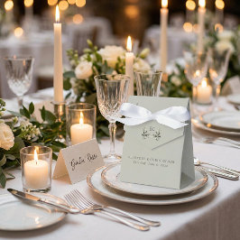 Caja Para Regalos Sage Green Olive Branch Monogram Wedding