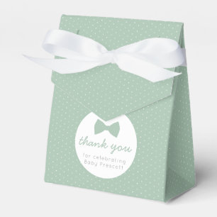 Caja Para Regalos Sage green polka dot tie baby water