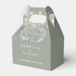 Caja Para Regalos Sage Green String ilumina el Boda floral