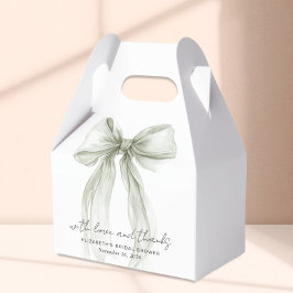 Caja Para Regalos Sage Green Watercolor Bow Bridal Shower Thank You