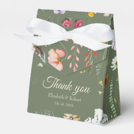 Caja Para Regalos Sage Green Wildflower Meadow Boda Gracias