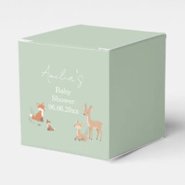 Caja Para Regalos Sage Green Woodland Animal Baby Shower 