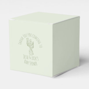 Caja Para Regalos Saguaro Cactus Dibujado a Mano Verde Baby Shower