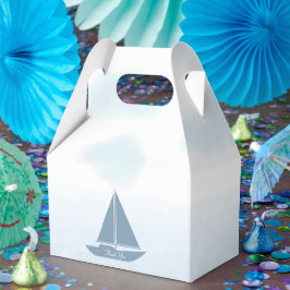 Caja Para Regalos Sailboat Blue Watercolor Boy Baby Shower