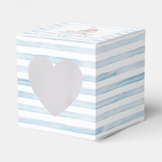 Caja Para Regalos Sailor Bear Blue Stripe Baby Shower (Anverso)