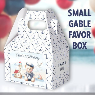 Caja Para Regalos Sailor Nautical Cute Bear 1º cumpleaños Pequeño Ga