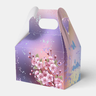 Caja Para Regalos Sakura rosa sobre fondo de pintura