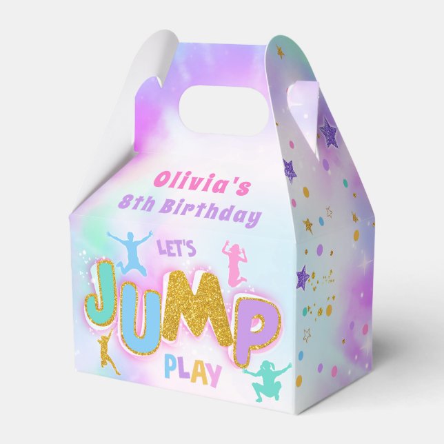 Caja Para Regalos Saltar Trampoline Birthday Party Favor Box (Front Side)