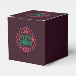 Caja Para Regalos Saludos de temporada en escritura verde con corazo