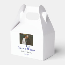 Caja Para Regalos Saludos del arco iris azul a boda de 40 años