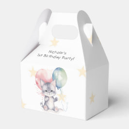 Caja Para Regalos Salvaje Un Gatito Globo Primer Fiesta de Cumpleaño