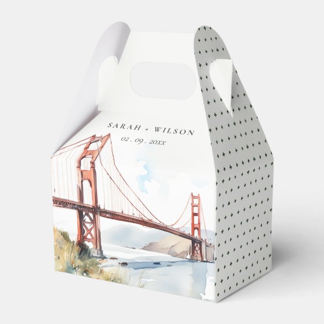 Caja Para Regalos San Francisco Golden Gate Bridge Landscape Wedding (Front Side)