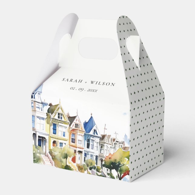Caja Para Regalos San Francisco Painted Ladies Landscape Wedding (Front Side)