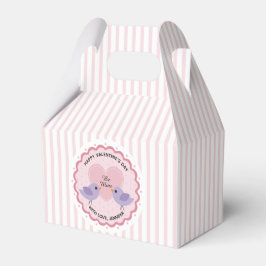 Caja Para Regalos San Valentín Mío Rayas Rosadas Corazón
