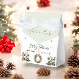 Caja Para Regalos Santa Bebé Navidades Red Green Winter Baby Shower