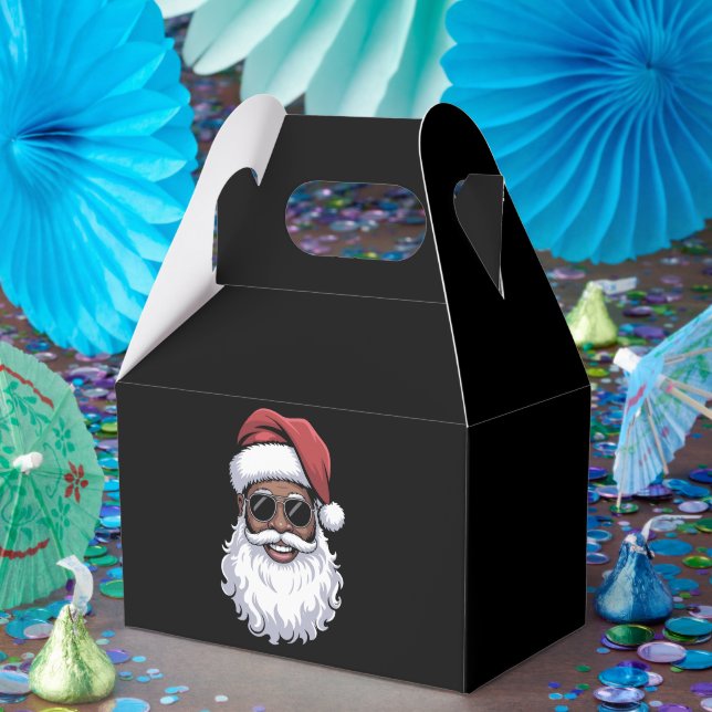 Caja Para Regalos Santa Claus Black Xmas Santa Afro African American (Fiesta)
