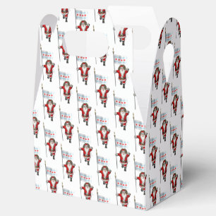 Caja Para Regalos Santa Claus Con Bandera De Chicago