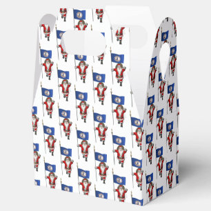 Caja Para Regalos Santa Claus Con Bandera De Virginia