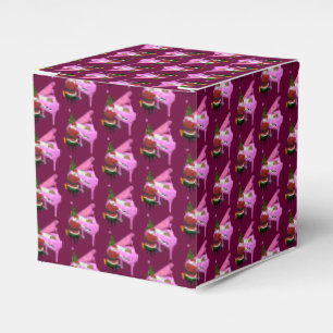 Caja Para Regalos Santa Claus juega al piano rosa