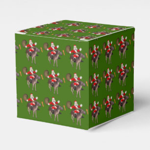 Caja Para Regalos Santa Claus montando un burro
