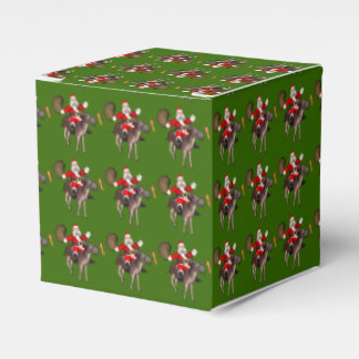 Caja Para Regalos Santa Claus montando un burro