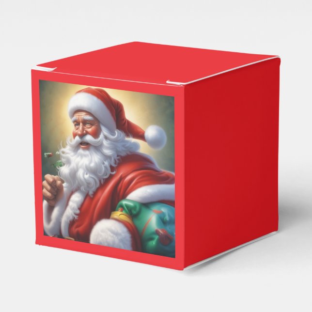 Caja Para Regalos Santa Cláusula Feliz Navidad Feliz Año Nuevo (Costado Anverso)