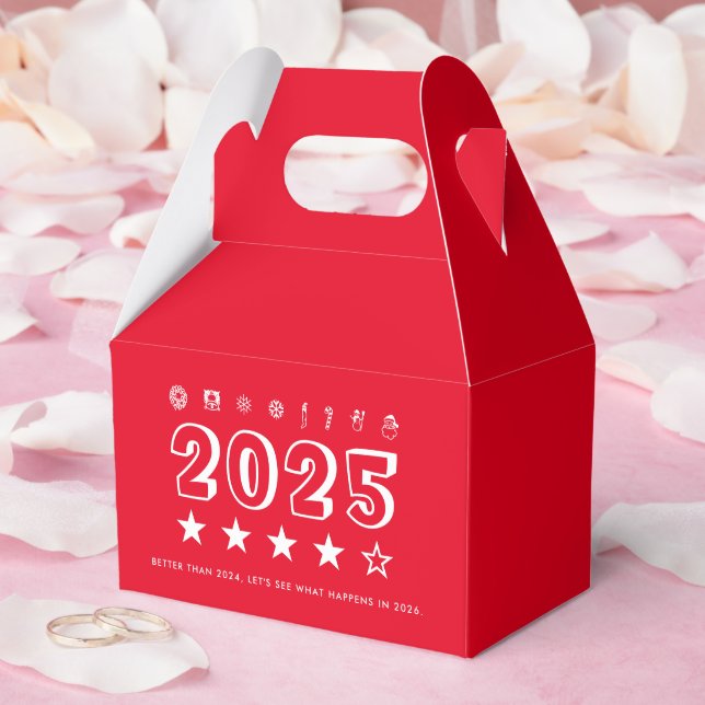 Caja Para Regalos Santa divertido editable de Navidad rojo (Boda)