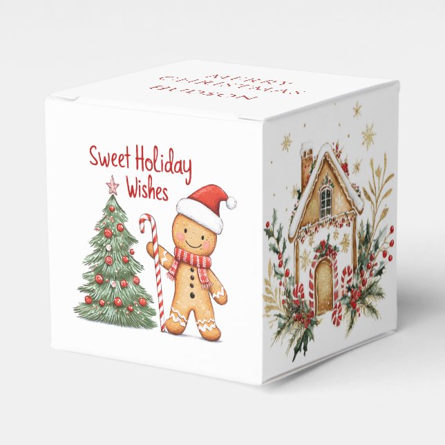 Caja Para Regalos Santa Gingerbread man Favor Box (Costado Anverso)