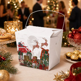Caja Para Regalos Santa Trineo y Reno Cielo de Navidad