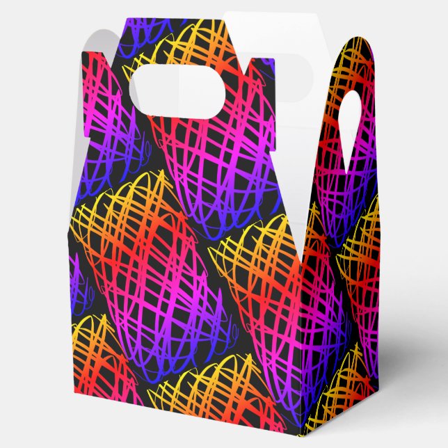 Caja Para Regalos Scribe simple | Media caída | Fondo negro | (Abierto)