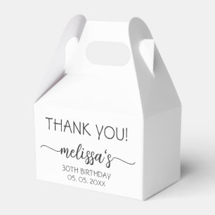 Caja Para Regalos Script de caligrafía blanca de cumpleaños de 30 o 