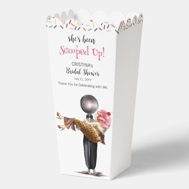 Caja Para Regalos Se le ha escogido una novia con helado de fresa (Anverso)