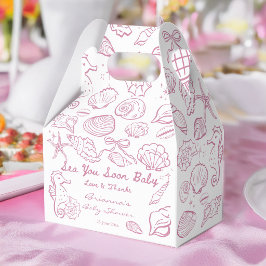 Caja Para Regalos Sea you soon pink seashells beach baby shower