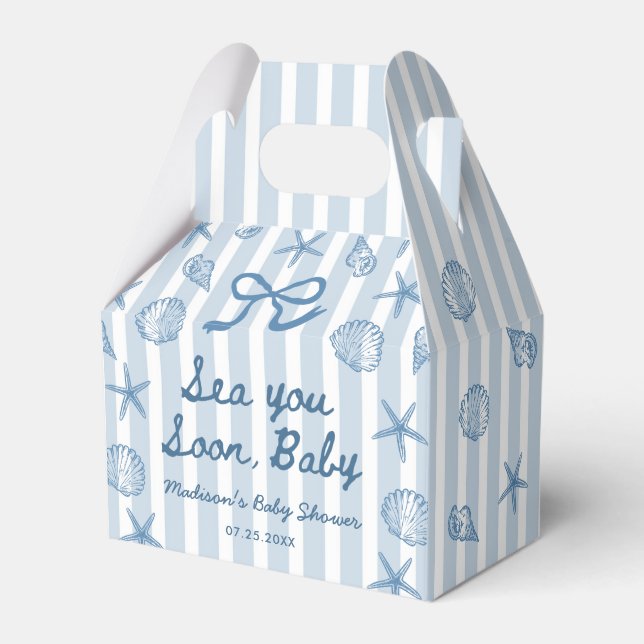 Caja Para Regalos Sea You Soon Seashell Fiesta de Bebé Costera  (Front Side)