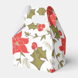 Caja Para Regalos Seamless Merry Navidad poinsettia rojo eux verde