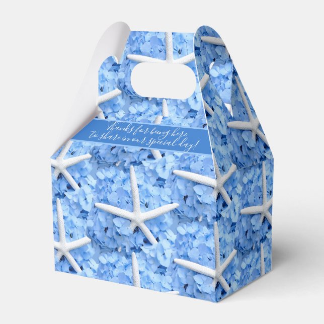 Caja Para Regalos Seaside Garden Blue Hydrangeas Starfish Gracias (Front Side)