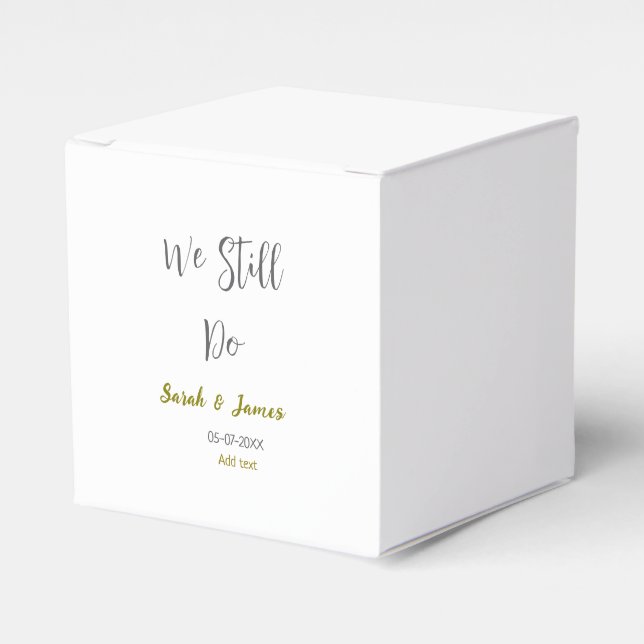 Caja Para Regalos Seguimos haciendo boda aniversario simple oro gris (Costado Anverso)