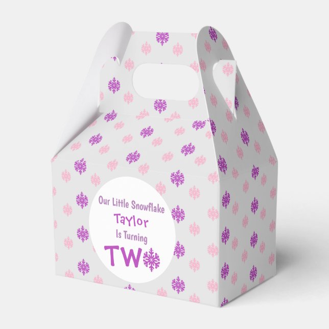 Caja Para Regalos Segundo cumpleaños del pequeño copo de nieve (Front Side)