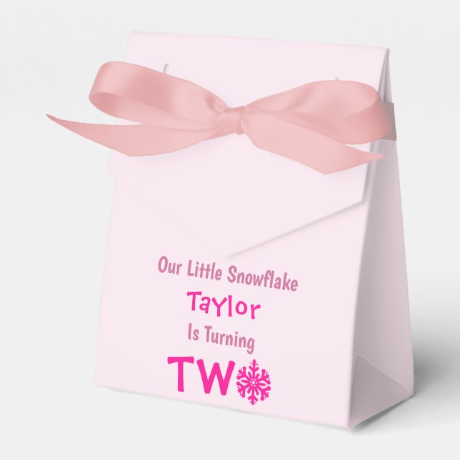 Caja Para Regalos Segundo cumpleaños del pequeño copo de nieve (Front Side)