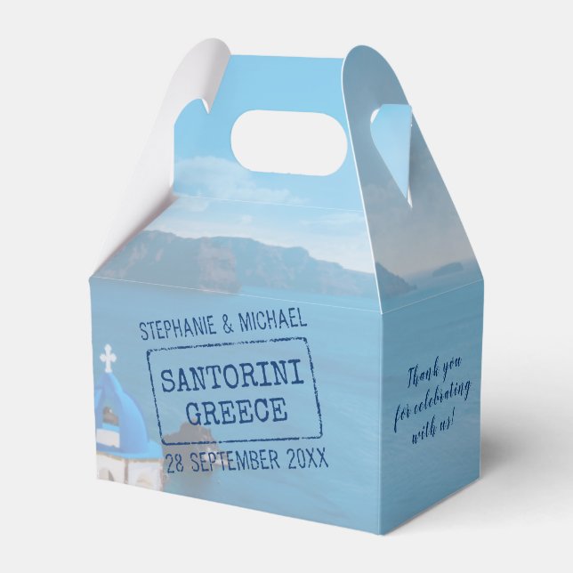 Caja Para Regalos Sello de pasaporte del Personalizado de la boda de (Front Side)