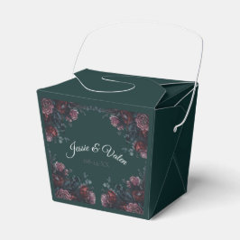Caja Para Regalos Selva Oscura Verde Elegante Boda Maroon Mauve