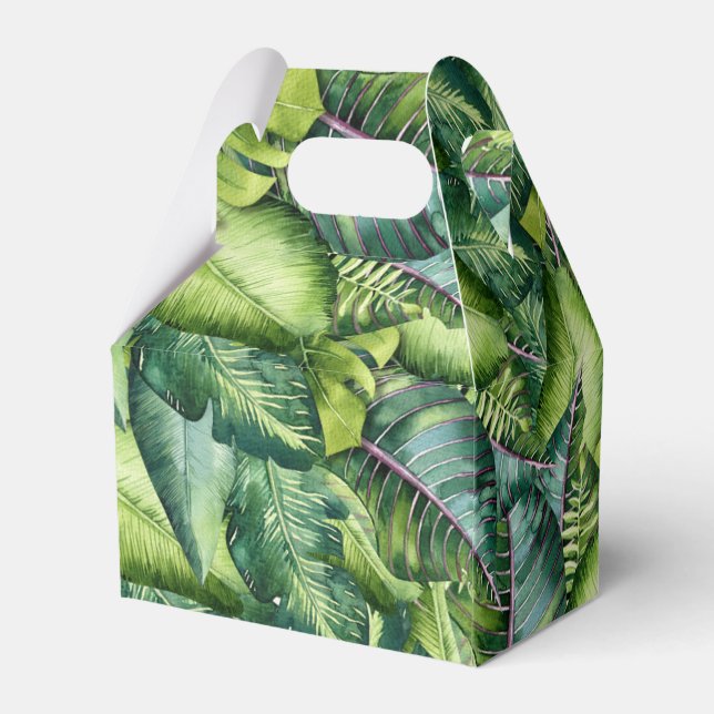 Caja Para Regalos Selva tropical deja fiesta de cumpleaños botánico (Reverso)