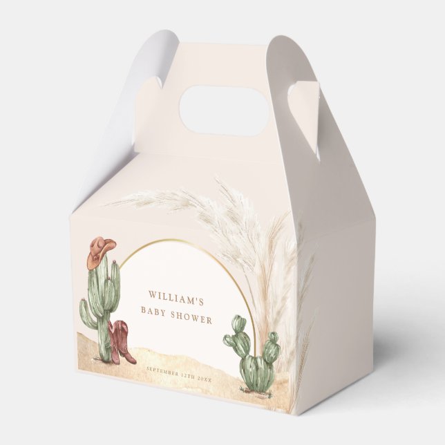 Caja Para Regalos Sencillo Boho Cactus Arch Baby Shower (Front Side)